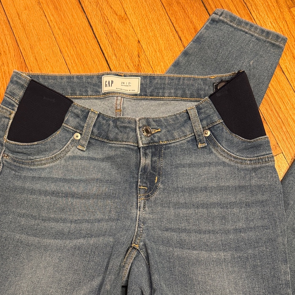 GAP Jeans Maternity Women's Classic Blue Skinny Jeans Size 2 Long Tall